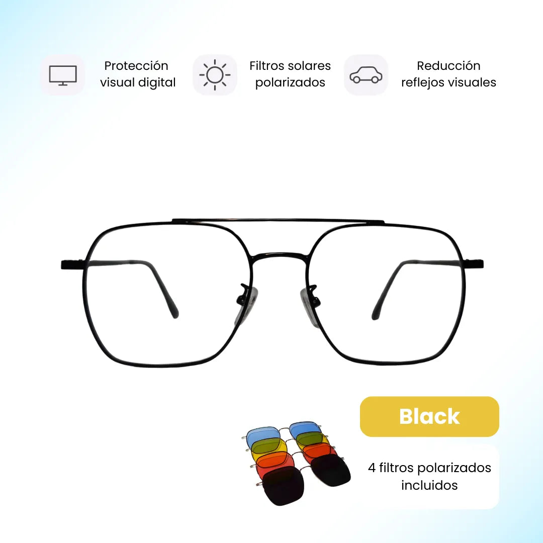 Aviator Unisex | Gafas Modulares 3 en 1 | Día y Noche