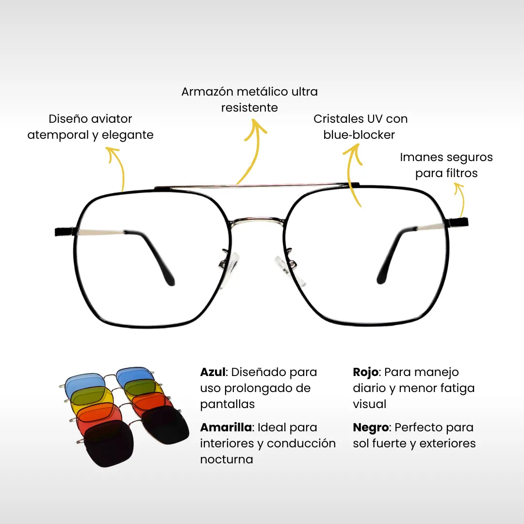 Aviator | Unisex Gafas Modulares 5-en-1