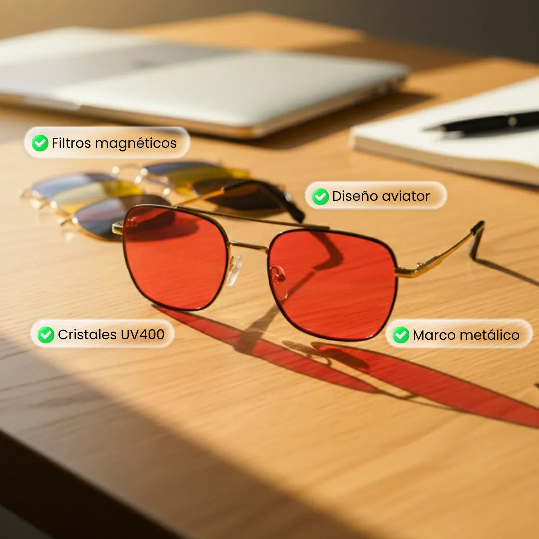 Aviator Unisex | Gafas Modulares 3 en 1 | Día y Noche