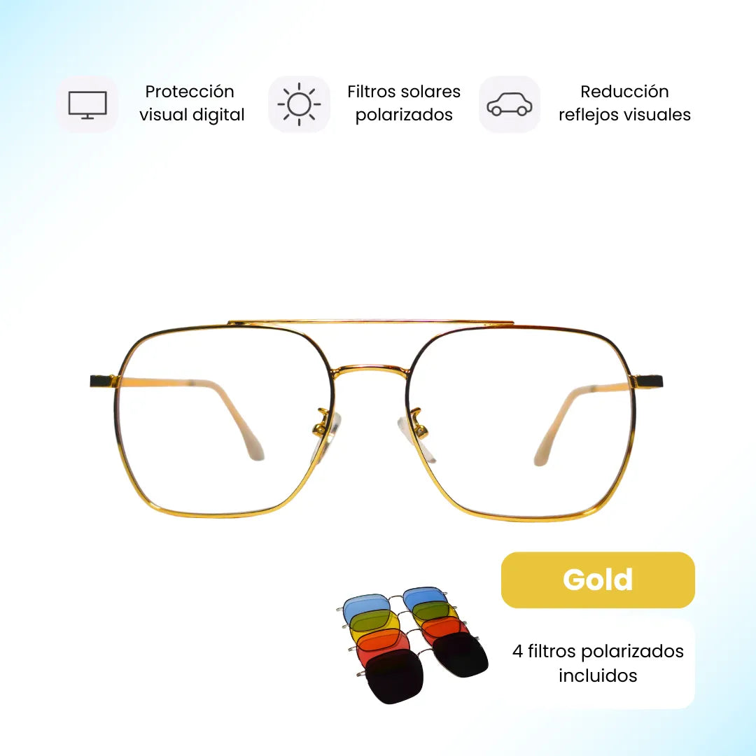 Aviator Unisex | Gafas Modulares 3 en 1 | Día y Noche